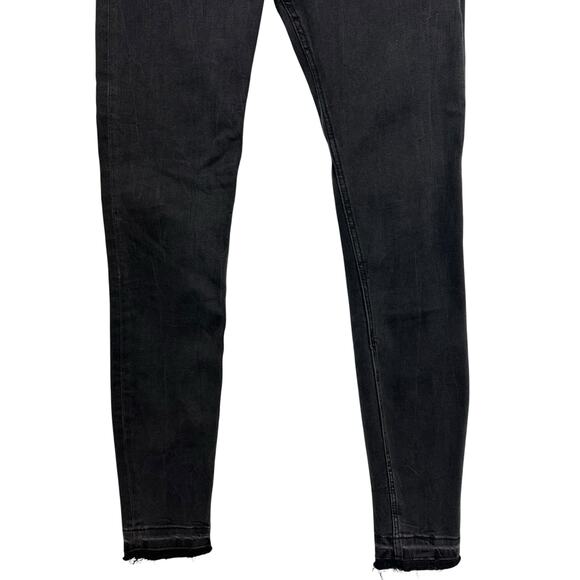 Zara ZW Collection High Waist Skinny Jeans Black Distressed Size 4 - Picture 7 of 13